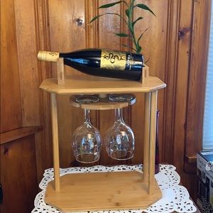 100% Bamboo wine w/ glass holder
